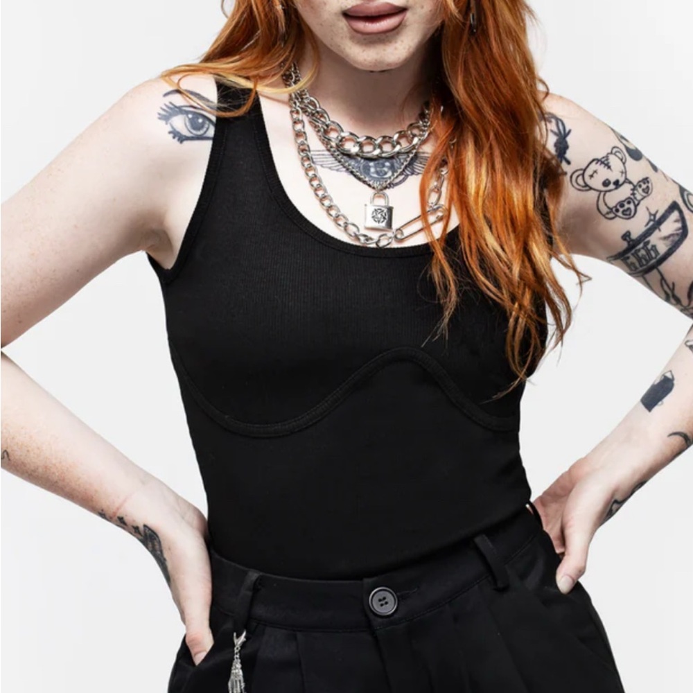 Disturbia Rib Vest With Mock Boning